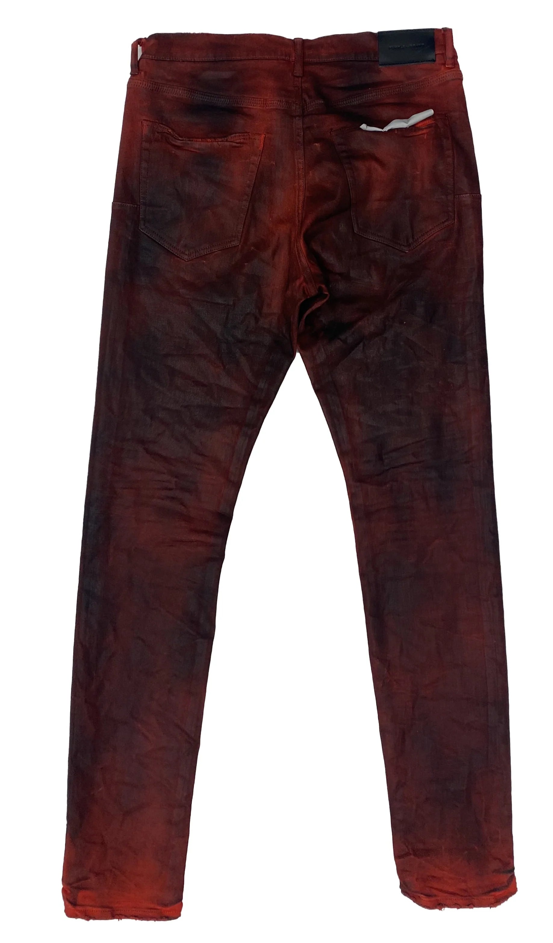 MOLTEN LAVA COLOR COATED DENIM - RED