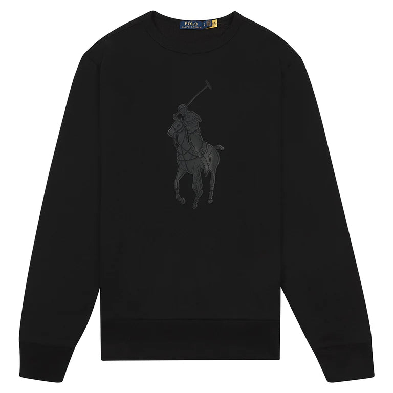 Leather Pony Fleece Sweatshirt | Black