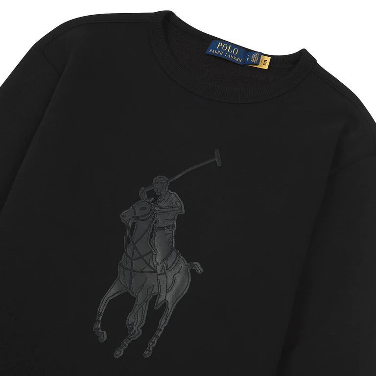 Leather Pony Fleece Sweatshirt | Black