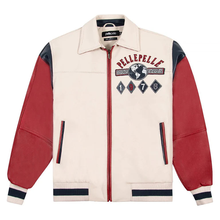 World Famous Soda Club Jacket | Ivory/Cabernet/Navy