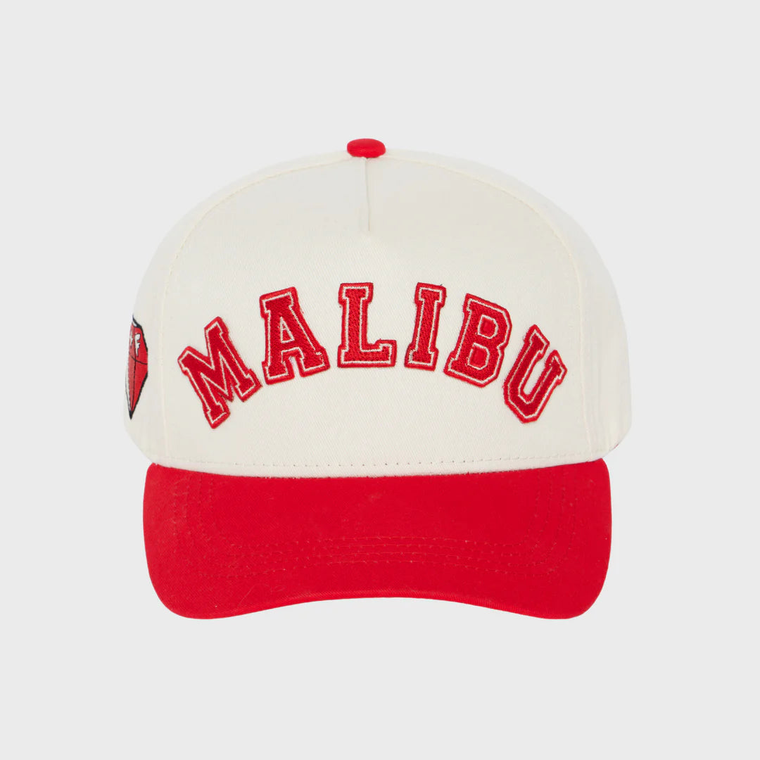 MALIBU LEATHER STRAP BACK RED