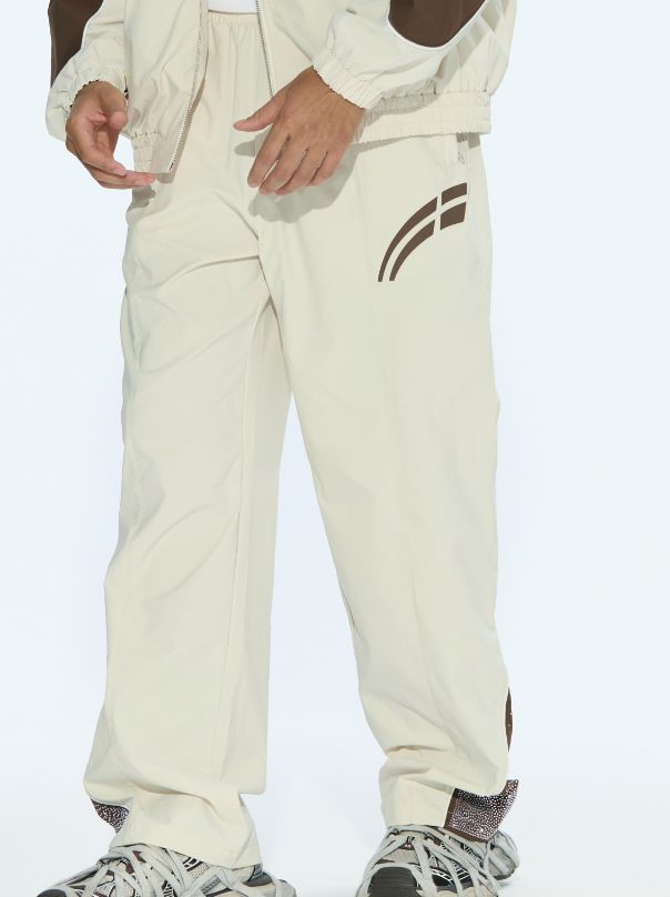 Cream / Coffee "Astral" windbreaker pants