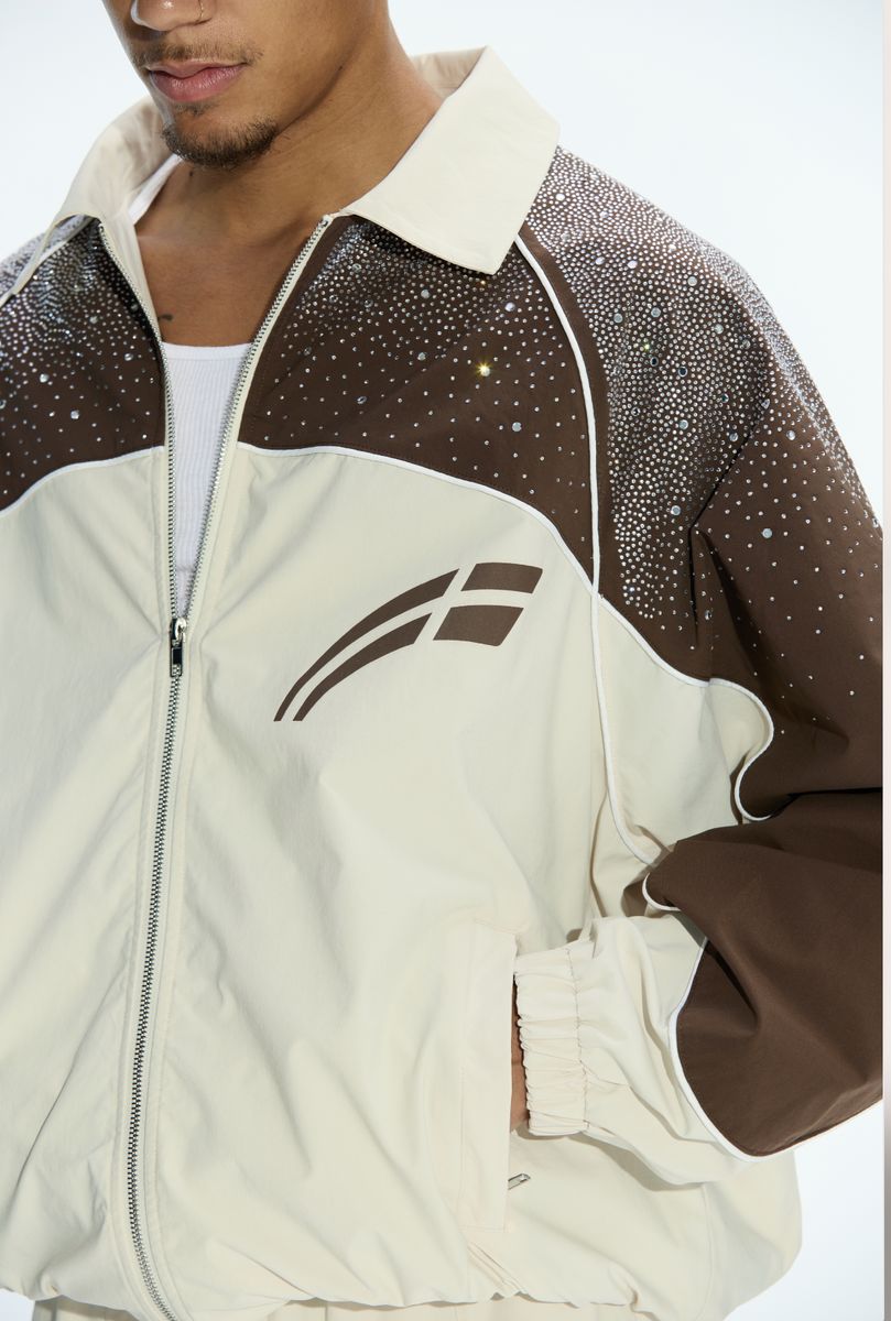 Cream / Coffee "Astral" windbreaker