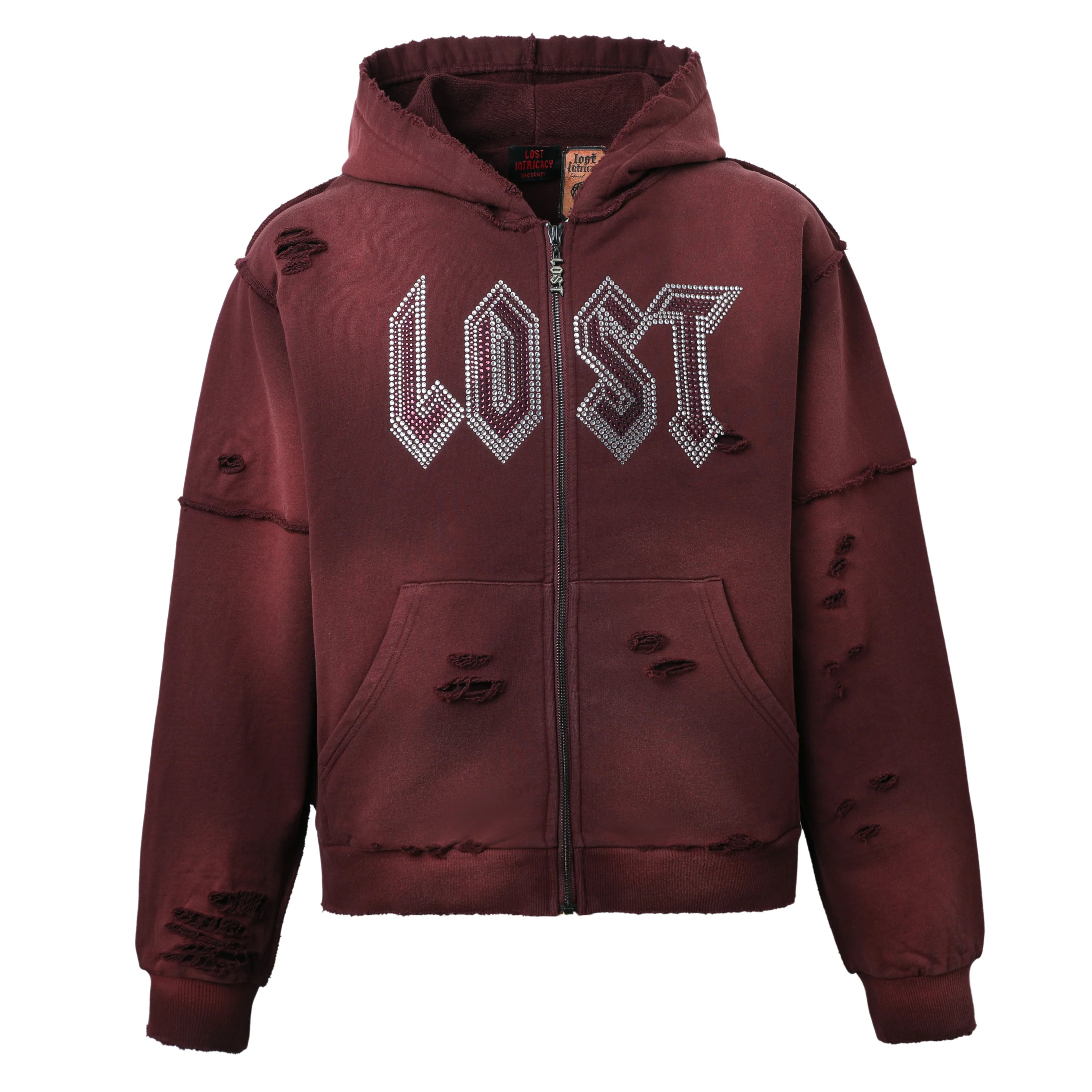 Men's Burgundy Zip Up