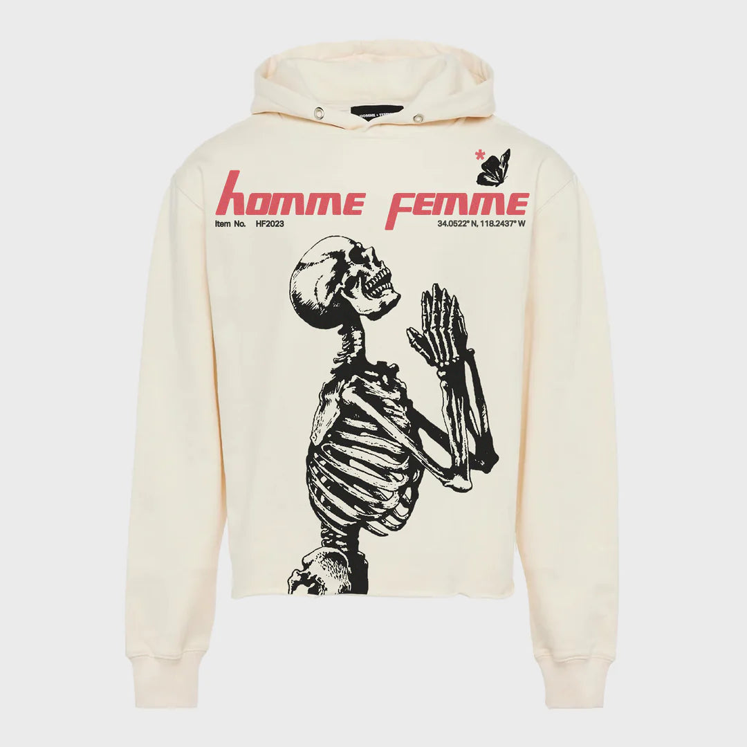 SKELETON HOODIE CREAM