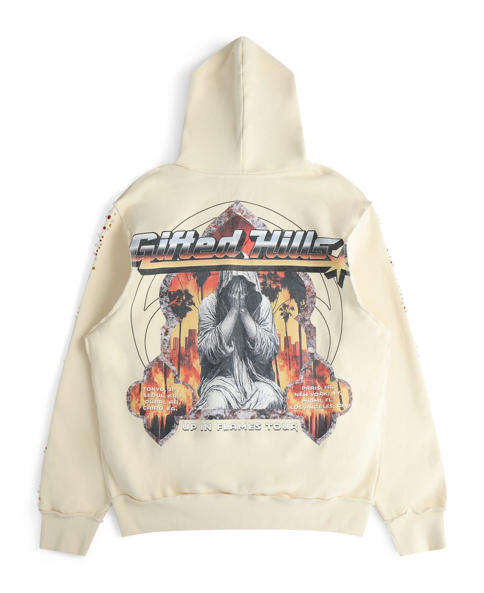 FLAME TOUR BONE HOODY