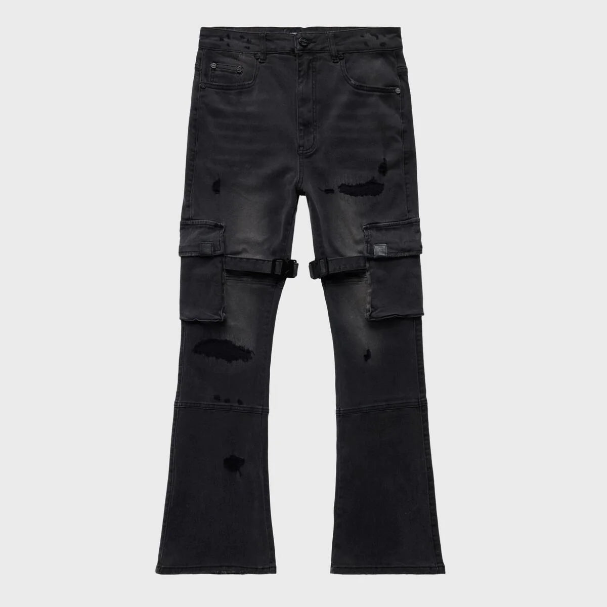 Distressed Strap Cargo Black