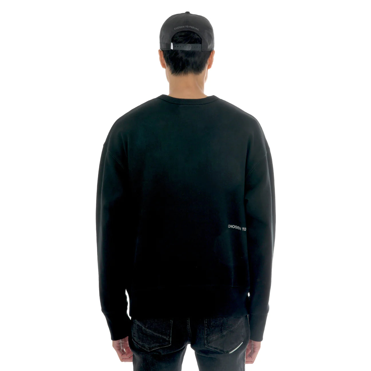 HVMAN CRYSTAL CREW SWEATSHIRT IN BLACK