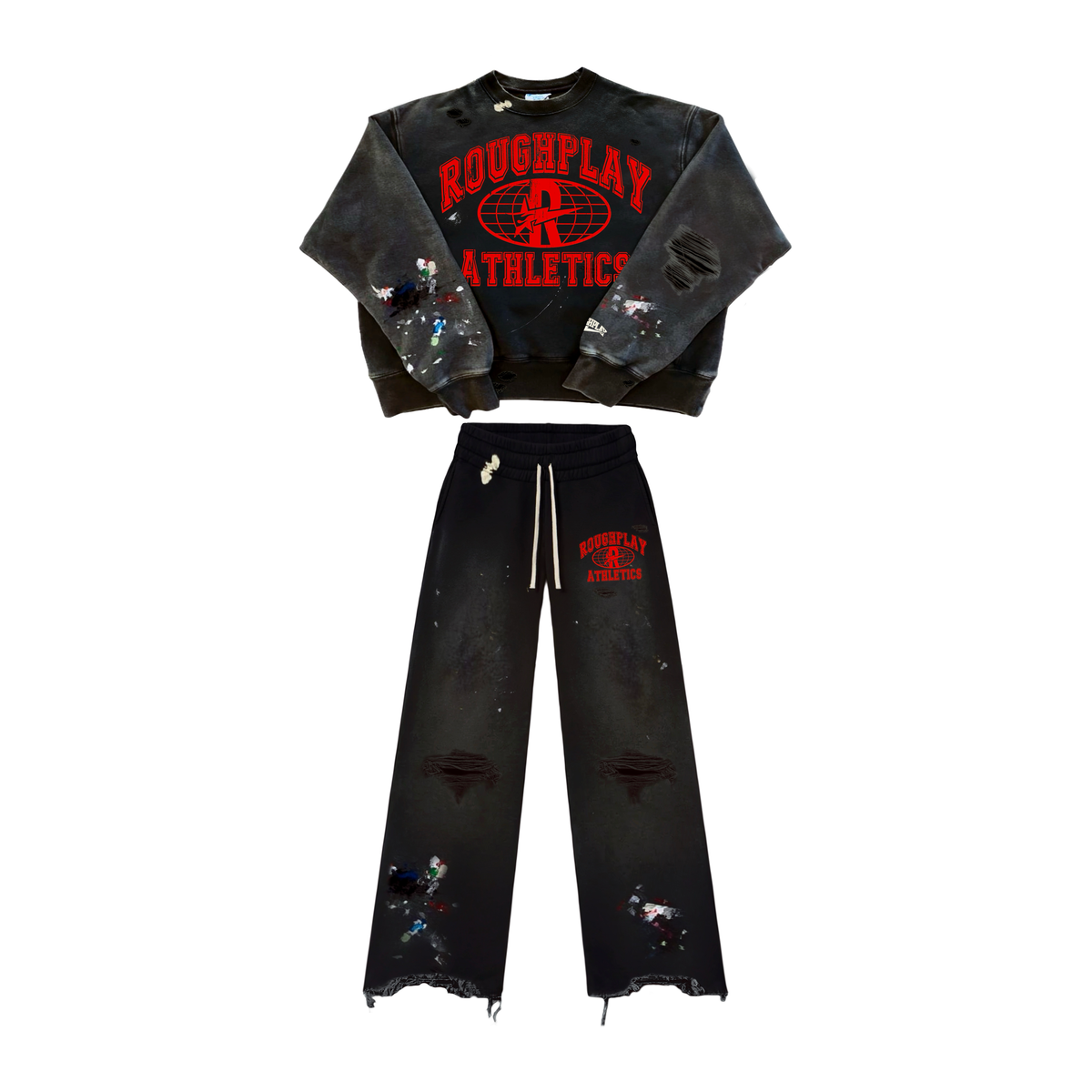 BLACK/RED CREW NECK SET
