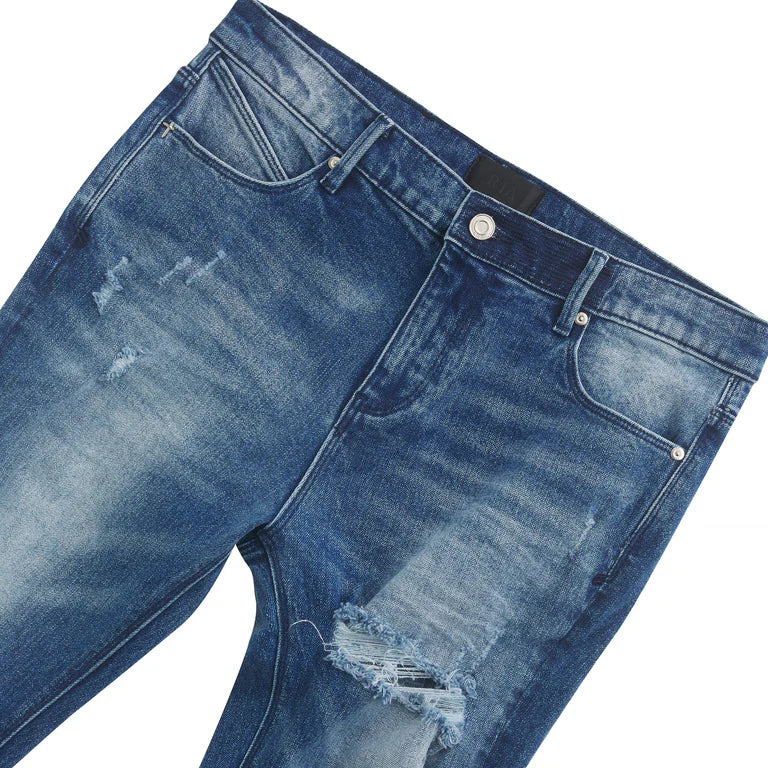 Clayton Medium Wash Distressed Denim