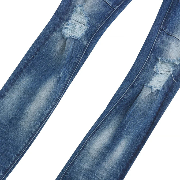 Clayton Medium Wash Distressed Denim