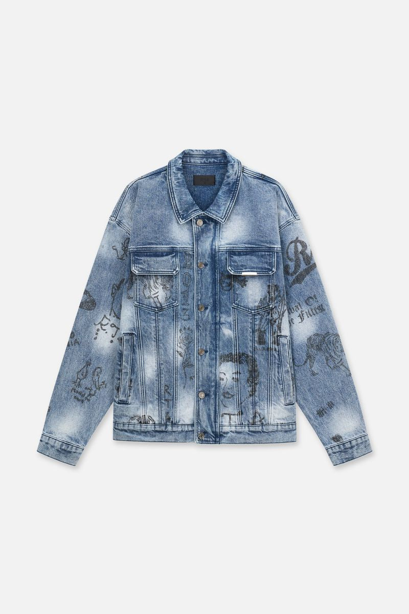 DANNY JEAN JACKET | LIGHT WASH SCRIBBLE