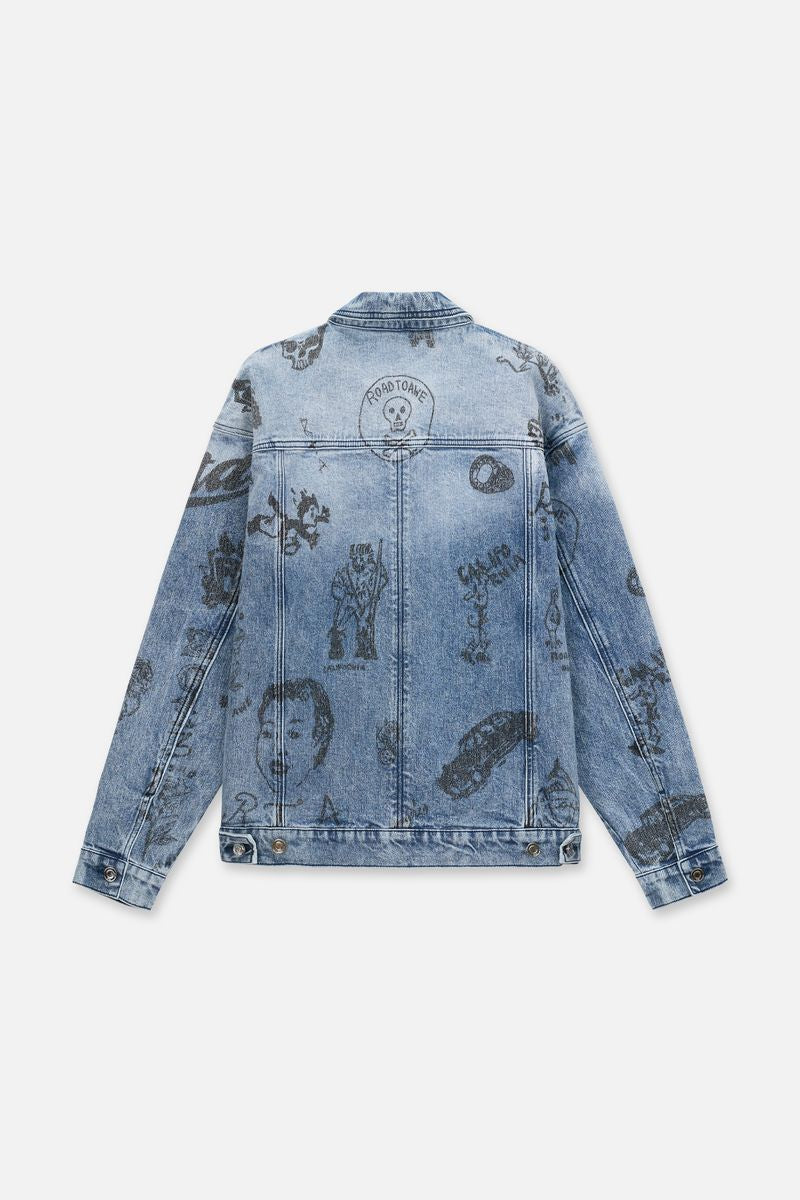 DANNY JEAN JACKET | LIGHT WASH SCRIBBLE