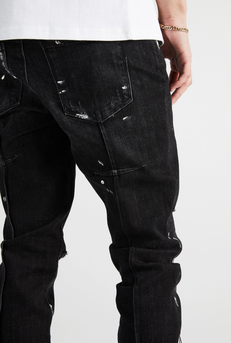 CLAYTON SKINNY JEAN | DISTRESSED CHARCOAL PAINT