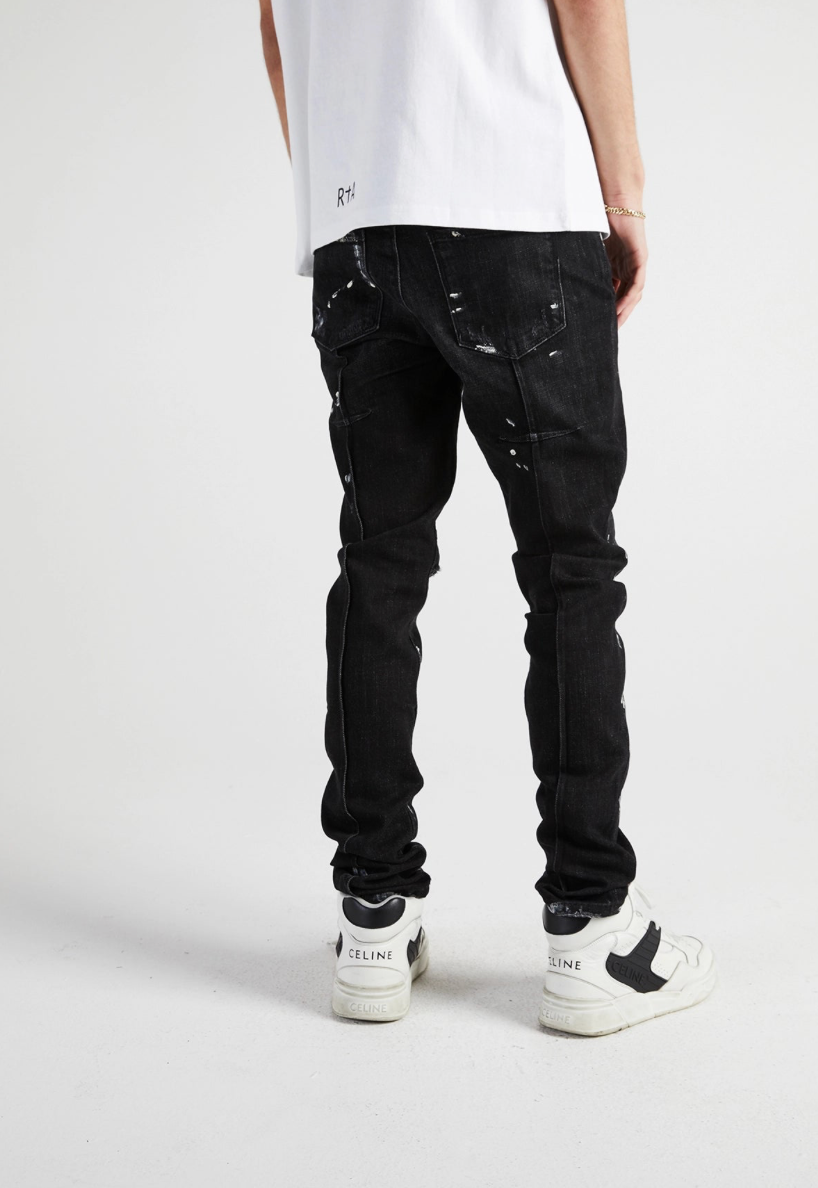 CLAYTON SKINNY JEAN | DISTRESSED CHARCOAL PAINT