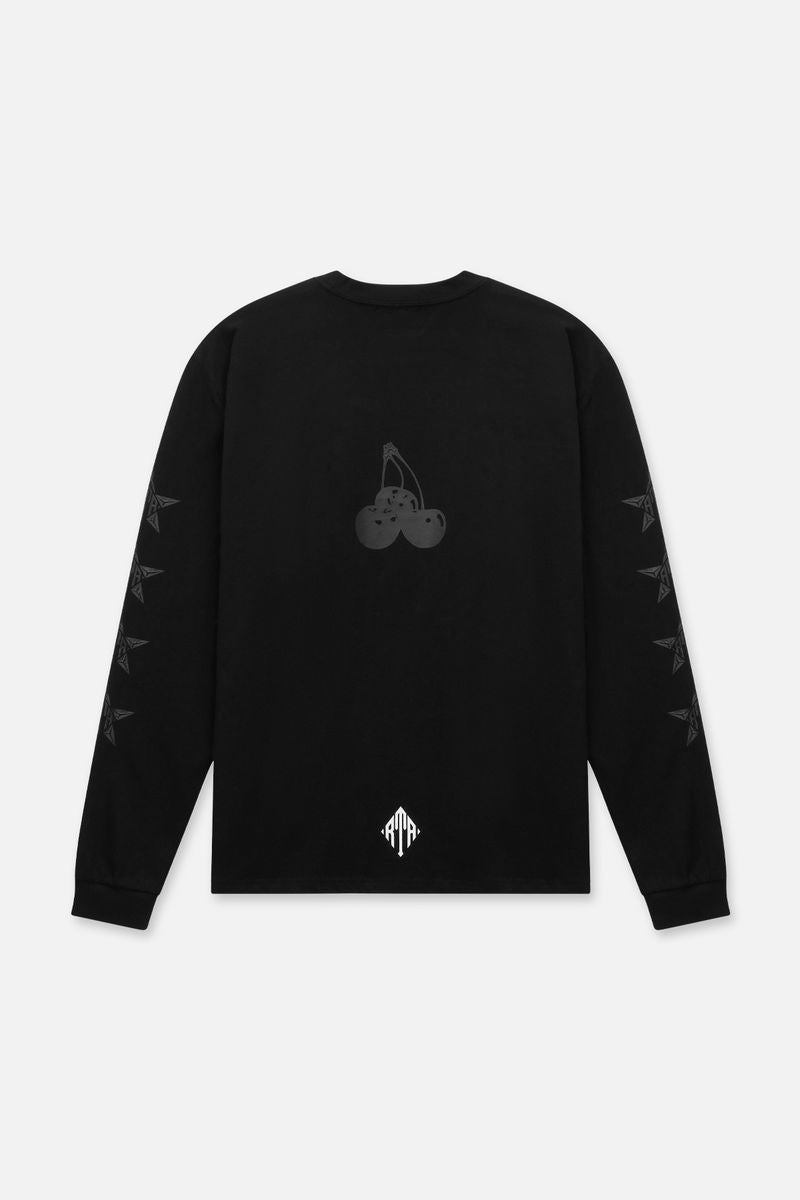 LAWRENCE LONG SLEEVE TEE | BLACK ON BLACK CHERRIES