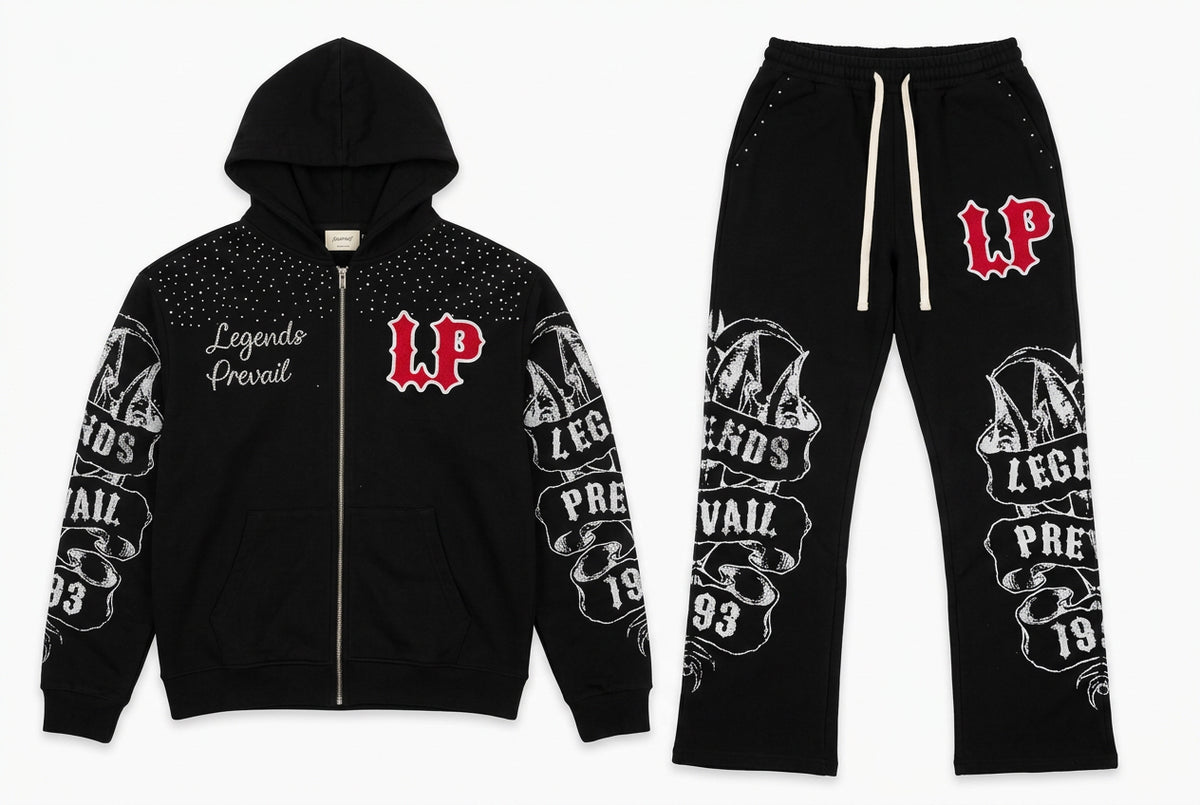 LP SWEATSUIT BLACK RED