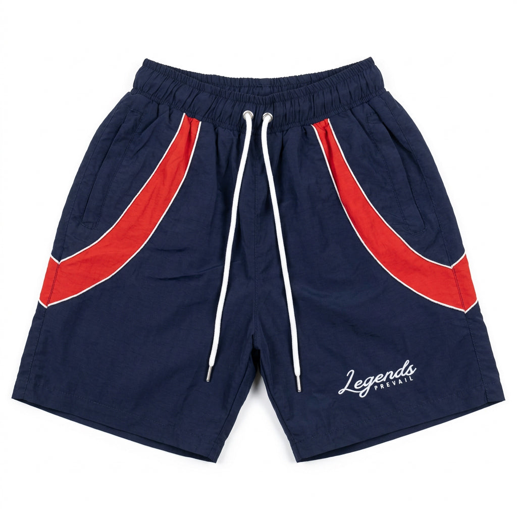 SWISHY SHORT SET NAVY RED