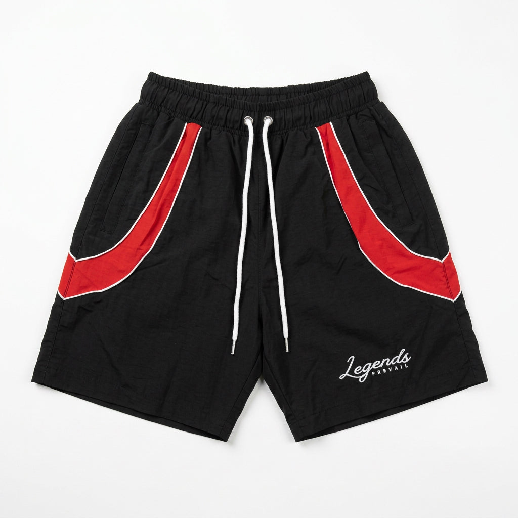 SWISHY SHORT SET BLACK RED