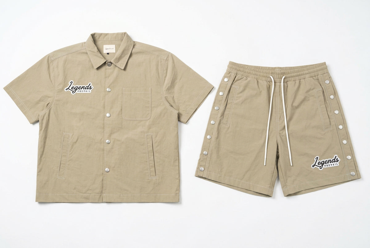 NYLON SHORT SET CREAM
